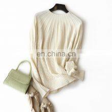 Женский бесшовный трикотажный вязаный кашемировый свитер с вырезанными узорами Жаккард thumbnail-4