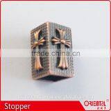 Antique Brass Garments Metal Column Cord End String Stoppers thumbnail-2