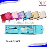 Colorful Dragon Bright PU Pouch 6pcs Stainless Steel Folding Manicure Set