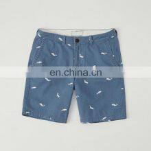 Wholesale Summer Fish Bone Printed Men Casual Custom Fit Cotton Short Shorts thumbnail-1