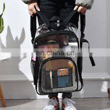 Custom Clear Pvc Waterproof, Backpack Large Capacity Black Children Unisex Backpack School Bags/ thumbnail-2