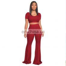 2021 Two Piece Set Women Clothing,2 Piece Set Women,Sexy Costumes Crop Top Matching Sets Outfit Two Piece Pants Set thumbnail-2