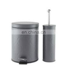 Embossing Blue Metal Trash Bin/waste Bin Advertising Trash Can thumbnail-1