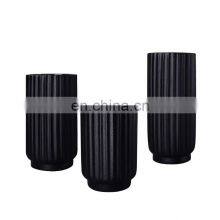 Hot Sales Nordic Modern Porcelain Black Matte Flowers Vases Ceramic Vase Pot Ornament for Festival Gift Wedding Decor thumbnail-5
