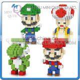 Mini Qute LINKGO Kawaii Anime Cartoon Super Mario Luigi Toad Yoshi Game Block Plastic Building Block Educational Toy