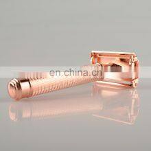 Pirate Label Non-slip Rose Gold Metal Handle Double Edge Safety Razor thumbnail-5