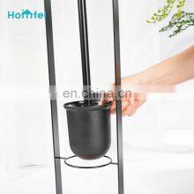 Bathroom Toilet Paper Holder Toilet Brush Holder With Bamboo Base Bathroom Storage Matt Black thumbnail-2