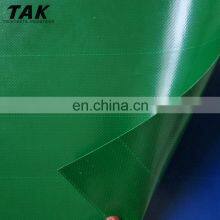Rollo de tela de lona de abrigo de PVC protector resistente al desgarro, de poliéster de vinilo impermeable verde de 610 gsm thumbnail-3