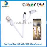 2 in 1 USB to micro usb + Aapple Lighting 1M data cable