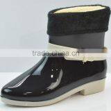 Warm Winter Fashion Boots With Cotton and Cotton Warm Female Short Tube Rain Shoes thumbnail-3