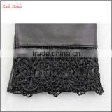 Ladies Sheepskin Leather Hand Gloves With Lace Black thumbnail-5