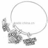 "Volleyball" Heart Shaped Charm,"Volleyball Rocks!" Charm & "Volleyball Chick!"Charm Bracelet thumbnail-2