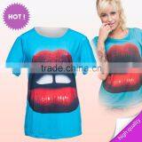 ready stock 2015 top selling wholesale lip 2015 new arrival t-shirt printer