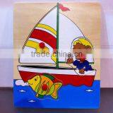 Hot Selling Educational Wooden Toys Mini Sailing Boat Puzzle thumbnail-1