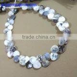 Dendrite Opal Hand Made 4.75 mm Faceted Heart Shape, 6" Strand Length 100% Natural Gemstones thumbnail-4
