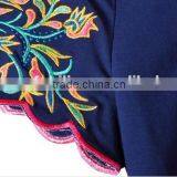 Summer Wear New National Style Embroidery Women's Short Sleeve of Women Tshirts thumbnail-6