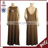 2016 S/S Sleeveless Knit Rubber Print Long Lady Dresses thumbnail-1