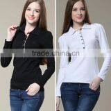 The Lastest Fashion Long Sleeve Polo and Long Sleeve Fitted Cotton Polo Shirt or Ladies Long Sleeve Blouses With Factory Prices thumbnail-1