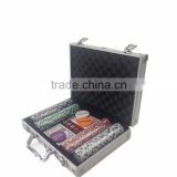 13.5g 500 pcs clay cosmetics Casino poker chip set with Aluminun Metal Case roulette chips set