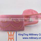 Pink Color With Broach Ladies Handbags and Church Hats thumbnail-6