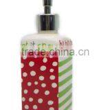 Ceramic footed soap and lotion dispenser