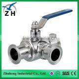 2PC SS316 Sanitary 3 Way Stainless Steel Ball Valve
