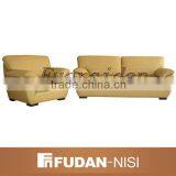 Modern Style Light Yellow Leather Sectional Sofa for Home