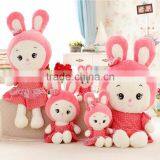 Lovely Cartoon Animal Style Baby's Birthday or Festival Gift Red Smiling Face Rabbit With Long Ears Plush Toy Doll thumbnail-3