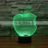 3D Optical Night Light Apple 7 RGB Light Colors 10 LEDs AA Battery or DC 5V Mixed Lot thumbnail-2