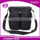 Trendy PU Leather Trimmings Handbag Travel Style Big Tote Unisex Canvas Sling Bags thumbnail-4