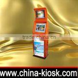 Dual touch screen display kiosk