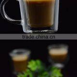 Elegant Clear Mouthblown Double Wall Glass Heat Resistance Borosilicate Drinkware Coffee Tea Milk Glass Cup thumbnail-2