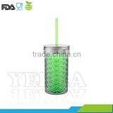 16OZ Pineapple Shape Double Wall Plastic Mason Jar Tumbler With Tin Lid thumbnail-1