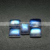 Rainbow Moonstone Full Blue Fire Cabochon, Rectangular Cut Stone , 6x8mm Cabs thumbnail-4