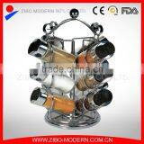 12 Pcs Plastic Lid Glass Spice Jar With Spice Rack