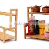 BH015 Two Layers Material Bamboo Kitchen Spice Rack Storage Rack thumbnail-1
