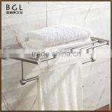 Fancy Decorative Stainless Steel Brush Nickel Bathroom Sanitary Items Wall Mounted Towel Shelf