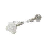 Clear UV Acrylic Ball Surgical Steel Straight Barbell Tongue Ring thumbnail-1