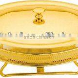 Oval Food Warmers With Golden Line Stand