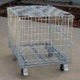 Customized Foldable Storage Cage/ Wire Container With Wheels thumbnail-2