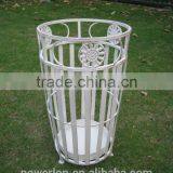 Shabby Vintage Chic White Round Umbrella Stand Holder Rack Antique Style thumbnail-1