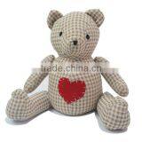 Store More Bear Checkd Cloth Sand Stuffed Cotton Animal Door Stopper thumbnail-4