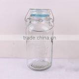 Square Glass Beverage Jar With Metal Clip thumbnail-1