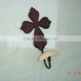 Metal Decorative HOLY CROSS Hook With Ceramic Knob, Home Decoration Hook, Metal Wall Art Hook, European Style Hook, Vintage Hook thumbnail-1