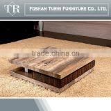 Antique MDF With Wooden Veneer Square Travertine Coffee Table thumbnail-6