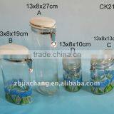 Oval Glass Storage Jar for Food With Clip Lid CK21 thumbnail-1