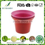 OEM available Best design Bright colored bamboo fiber flower pot