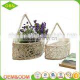 Wholesale Custom Wicker White Color Artificial Hanging Flower Basket Gift thumbnail-1