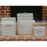 Laundry Powder Storage Box Washing Tablet Retro Metal Container Tin With Scoop thumbnail-5