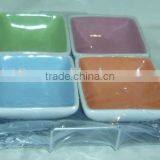 Set of 4 Mini Square Ceramic Snack Tapas Dish,snack Tray thumbnail-1